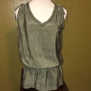 ANA Forrest Green Dressy/Casual Sleeveless Top